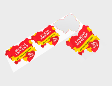 Adesivo para Vitrine Vinil 3x Coração 39,5x33,6cm - 4x0 - 1 unid