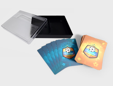 Baralho Tradicional PVC 0,3mm Branco Verniz Total Frente 8,8x5,7cm (Verso Personalizado - 2 Baralhos) - 4x4 - 7 unid