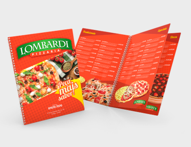 Cardápio Espiral com 4 Páginas em PVC 0,76mm Cristal Frente e Verso 21,5x29cm - 4x4 - 5 unid