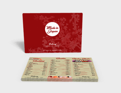 Cardápio em PVC 0,76mm Fosco Frente e Verso 30x45cm 1 Folha - 4x4 - 10 unid