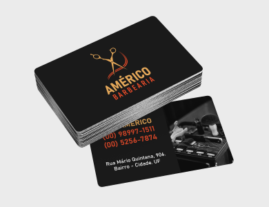 Cartão de Visita com 4 Cantos Arredondados Couchê 300g Laminação Holográfica 9x5cm - 4x4 - 250 unid
