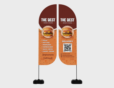 Wind Banner de Parede Tecido Microfibra 50x150cm - 4x4 - 1 unid